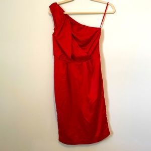 The Limited one shoulder red dress